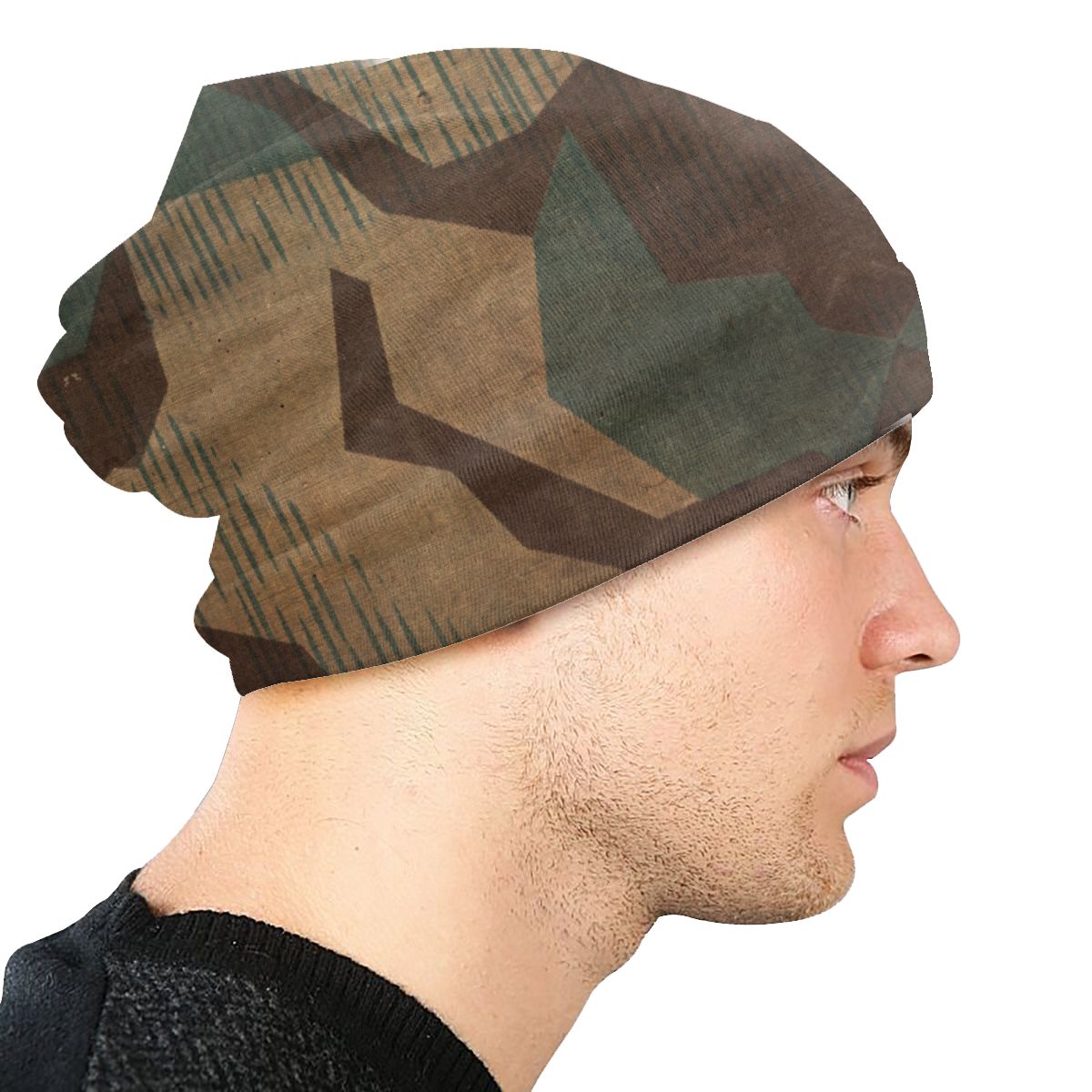 Splintertarn German WW2 Camouflage Bonnet Beanie Knitted Hat  Women Military Army Tactical Camo Warm Winter Skullies Beanies Cap