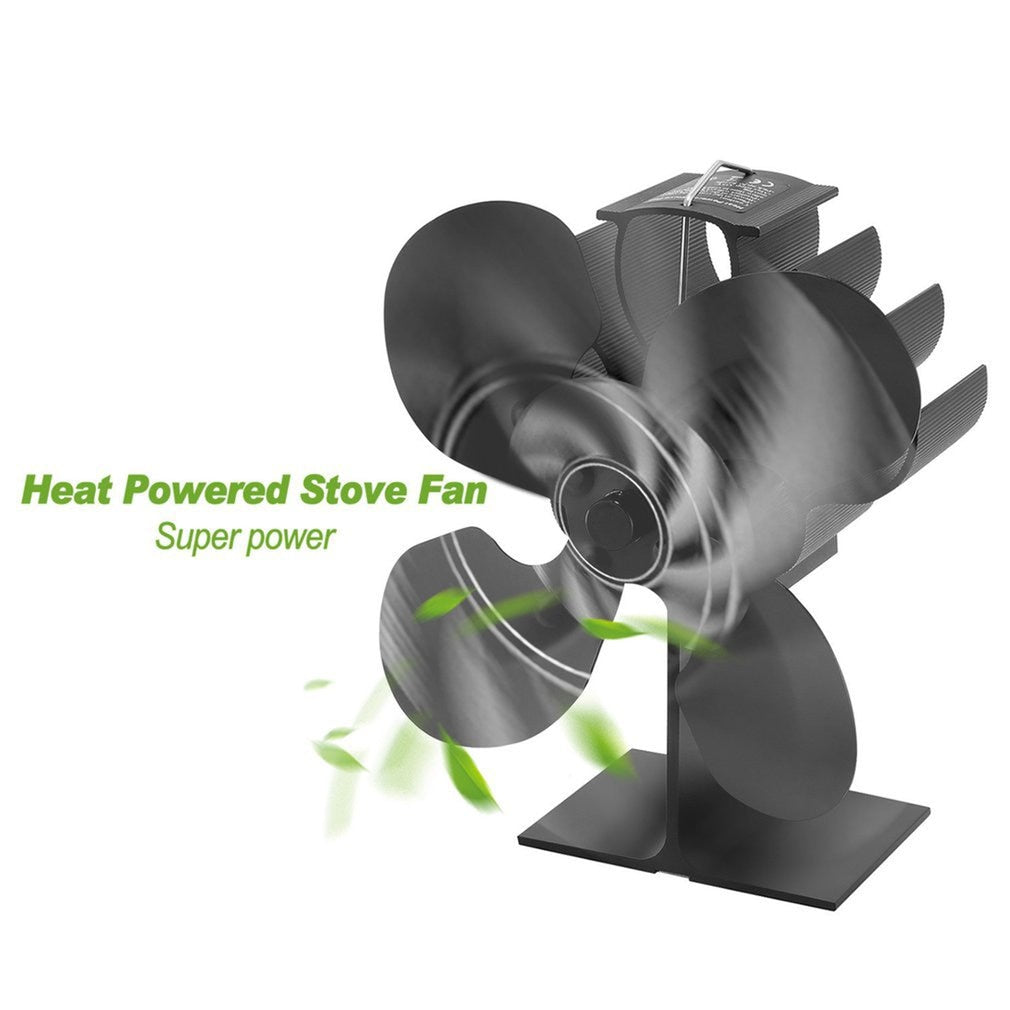 Home Fireplace 4/5 Blades Heat Powered Stove Fan Low Noise Electric Stove Fan Effectively Dispersing Warm Air for Fireplace