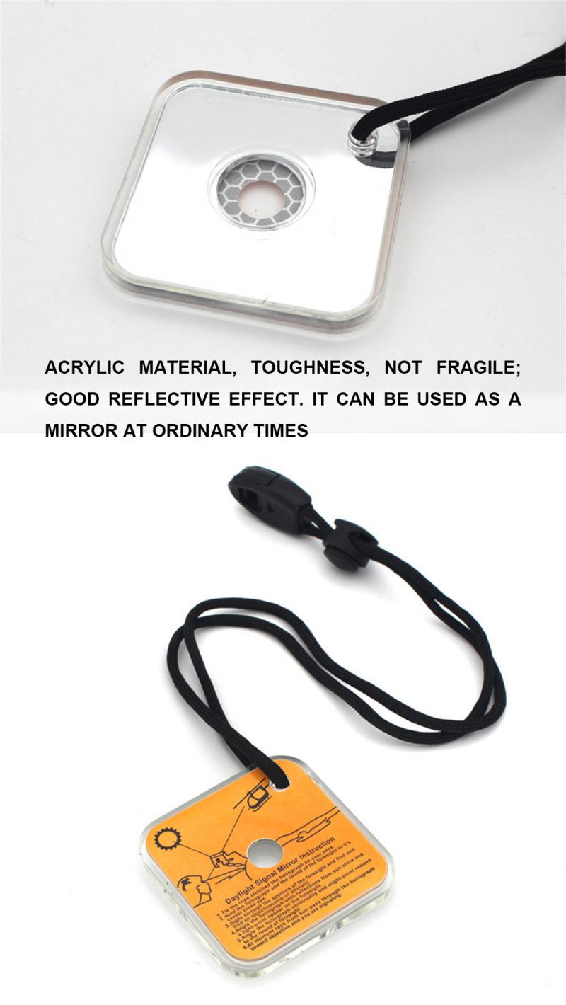 Multifunctional Signal Mirror With Whistle to Reflect Light Outdoor Camping Emergency Survival Tool Easy to Carry Outdoor Tools