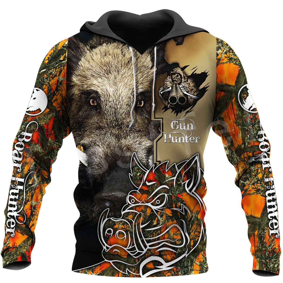 Tessffel Newest Boar Hunter Animal Hunting Camo Tattoo 3DPrint Pullover Newfashion streetwear Zip/Sweatshirts/Hoodies/Jacket N-7
