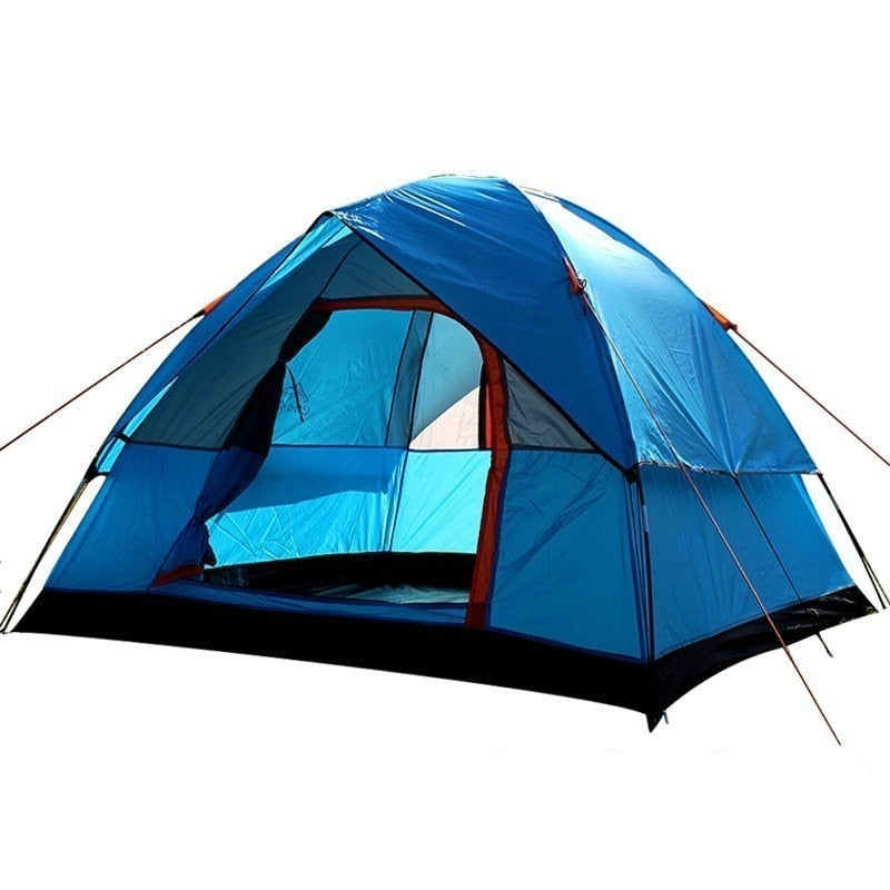 3-4 Person Windbreak Camping Tent Dual Layer Waterproof Pop Up Open Anti UV Tourist Tent For Outdoor Hiking Beach Travel Camping