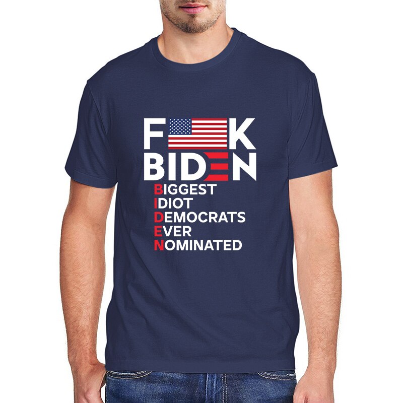 Biggest Idiot Democrats Nominated Joe Biden Graphic Men&#39;s Top Harajuku T Shirt Female Vintage Clothes 100 Cotton T-Shirt EU SIZE