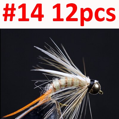 ICERIO 12PCS Brass Bead Head Prince Nymphs Stonefly Caddis Fly Trout Fishing Fly Lures