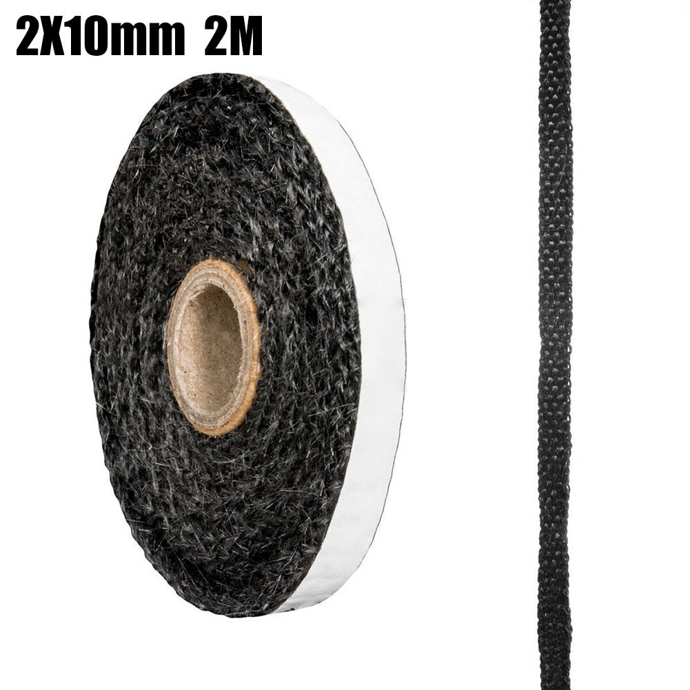 Flat Stove Rope Adhesive Glass Seal for Stove Fire Rope 6mm/10mm/15mm Wide 2mm Black Fire Glass Stove Accessories Household
