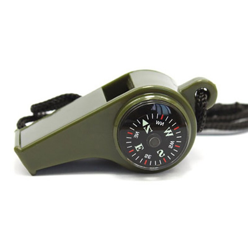 1Pcs Outdoor Whistle Compass Thermometer 3 In 1 Camping Hiking Accessory Multi-Functional Survival Tools Nylon Neck Rope Compass