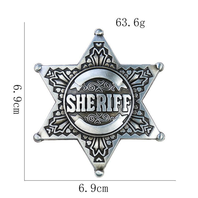 Hexagon Star Sign Metal Belt Buckles for Men US Sheriff Badges Buckles for Belts High Quality Western Cowboy Belt Accessories