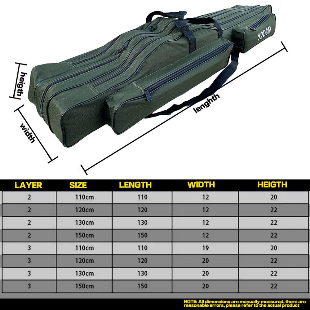 Fishing Bags Pouch 110/120/130/150cm Canvas Sea Carrier Fishing Rod Pole Tackle