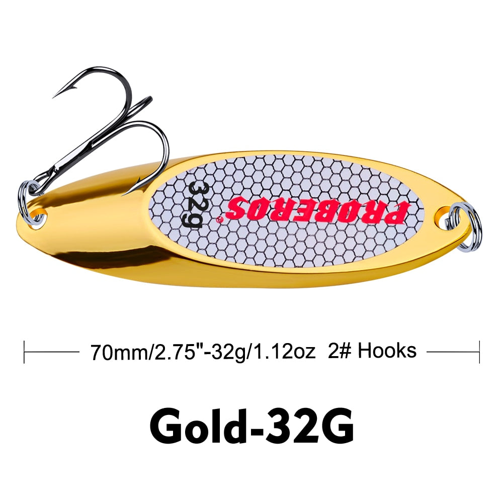 1PC Top Metal Spoon Lure 3g-40g Metal Bass Baits Silver Spoon Fishing Lure 8#-2# Hook Metal Lure Fishing Tackle