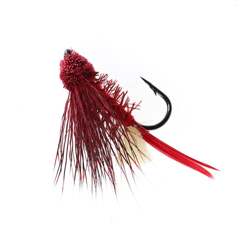 Bimoo 6pcs #4 Dry Fly Deer Hair Terrestrial Fly Zuddler Cicada Attractor Trout Bass Fly Fishing Flies Lure Black Olive Natural