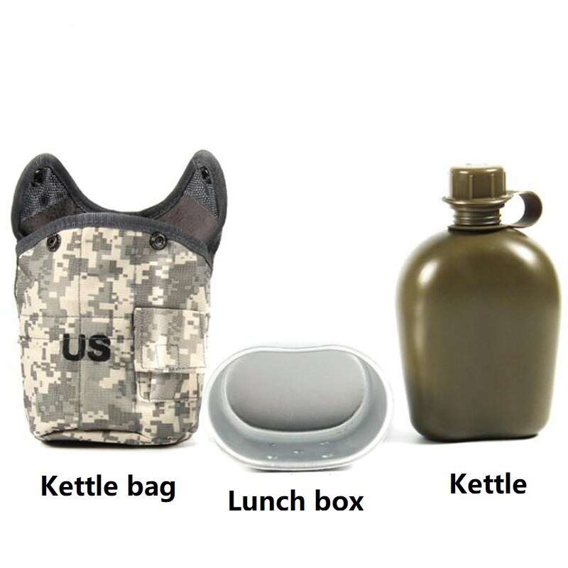 1L Outdoor Military Tactical Water Bottle Army Water Canteen Kettle With Pouch Cup Set For Camping Hiking Backpacking Survival