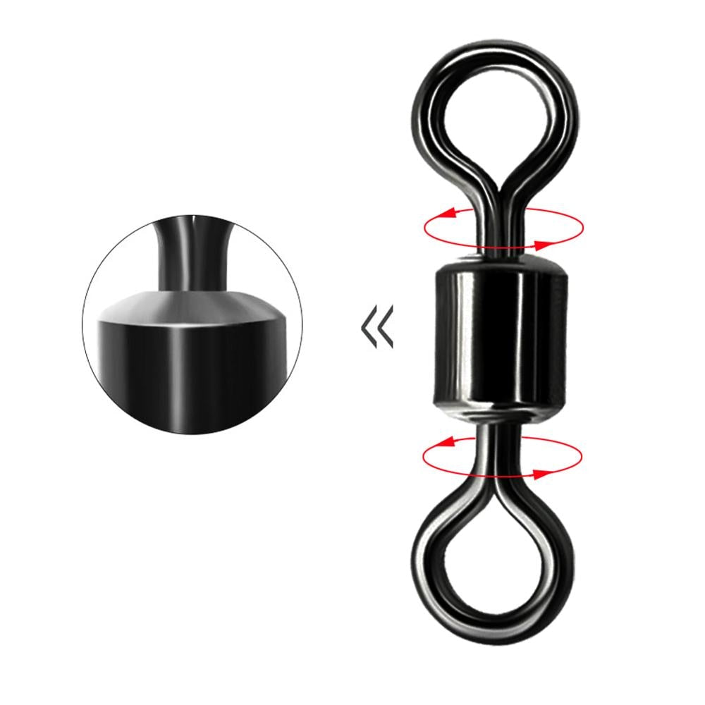 50-100pcs/box Fishing Barrel Bearing Rolling Swivel Solid Ring LB Lures Connector 14 Size Fishing Tackle Accessories Fish Tool