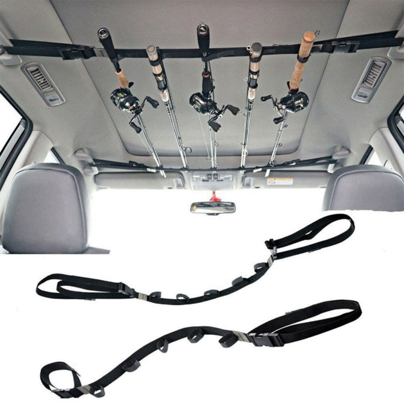 2Pcs Fishing Rod Bracket Car With Support Belt With Bracket System Fishing Car Interior Kidnapping Fishing Tools Portable