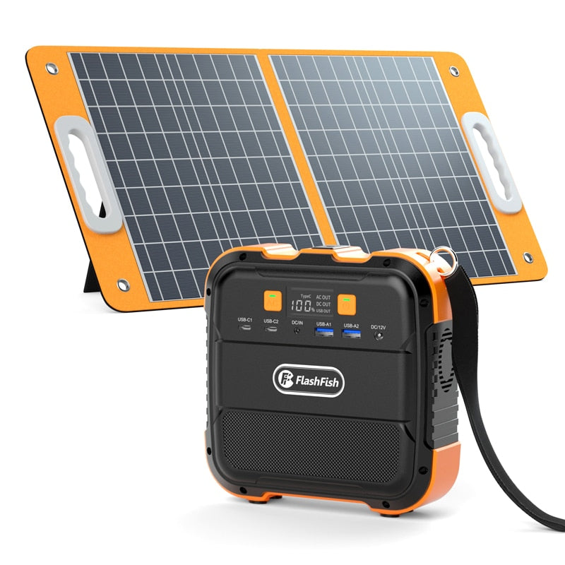 120W Portable Solar Power Station Set 26400mAh With 60W Foldable Solar Panel Solar Charger Power Bank Station For Camping Power