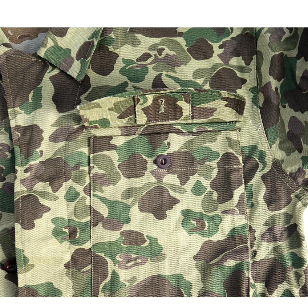 HBT Army American Coat Retro WW2 Land Force Uniform WWII Camo Training Jacket Cargo Tactical Clothes Herringbone