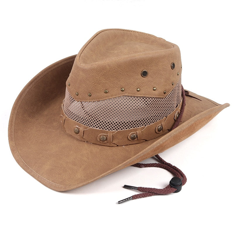 High Quality Western Cowboy Hat Men Women 2022 Faux Leather Cappello Classics Dad chapeau homme  Vaquero cowboy Vintage Cap