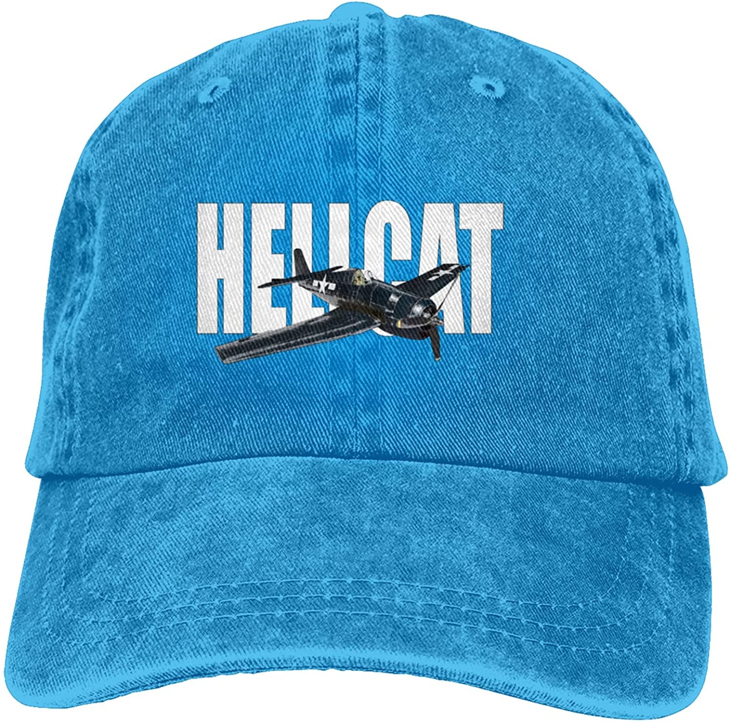 Best Selling 2020 ZADPBB F6F Hellcat US Navy WW2 WWII Fighter Plane Denim Hats Adjustable Trucker Baseball Hat for Adult Black