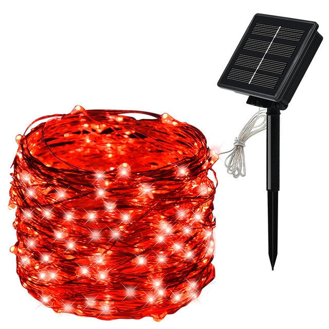 New Year Solar Lamp LED Outdoor 7M/12M/32M/42M String Lights Fairy Waterproof For Holiday Christmas Party Garlands Garden Decor.