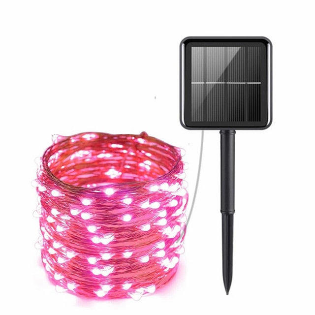 New Year Solar Lamp LED Outdoor 7M/12M/32M/42M String Lights Fairy Waterproof For Holiday Christmas Party Garlands Garden Decor.