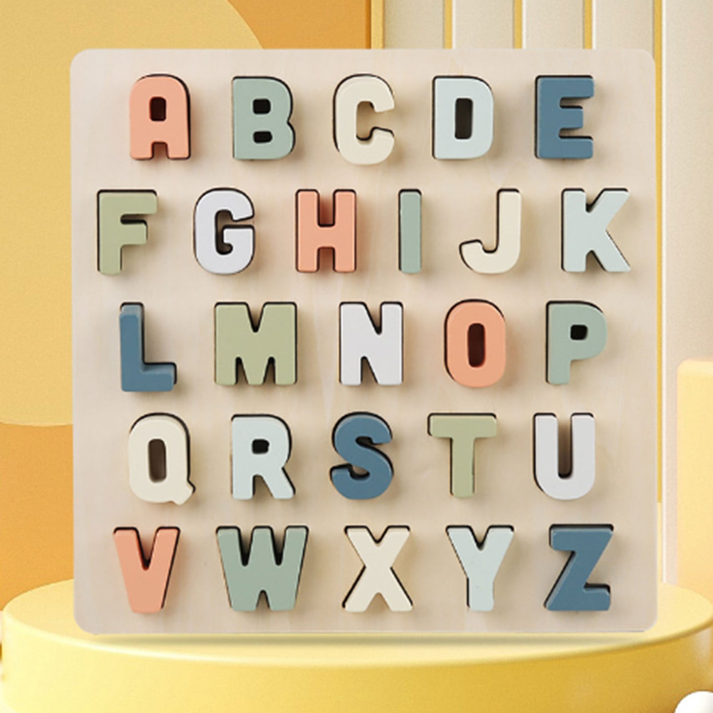 Toddlers Wooden ABC Letter Puzzles Early Educational Learning Toys 3D Puzzle Board Game Alphabet Blocks For Kids Birthday Gifts