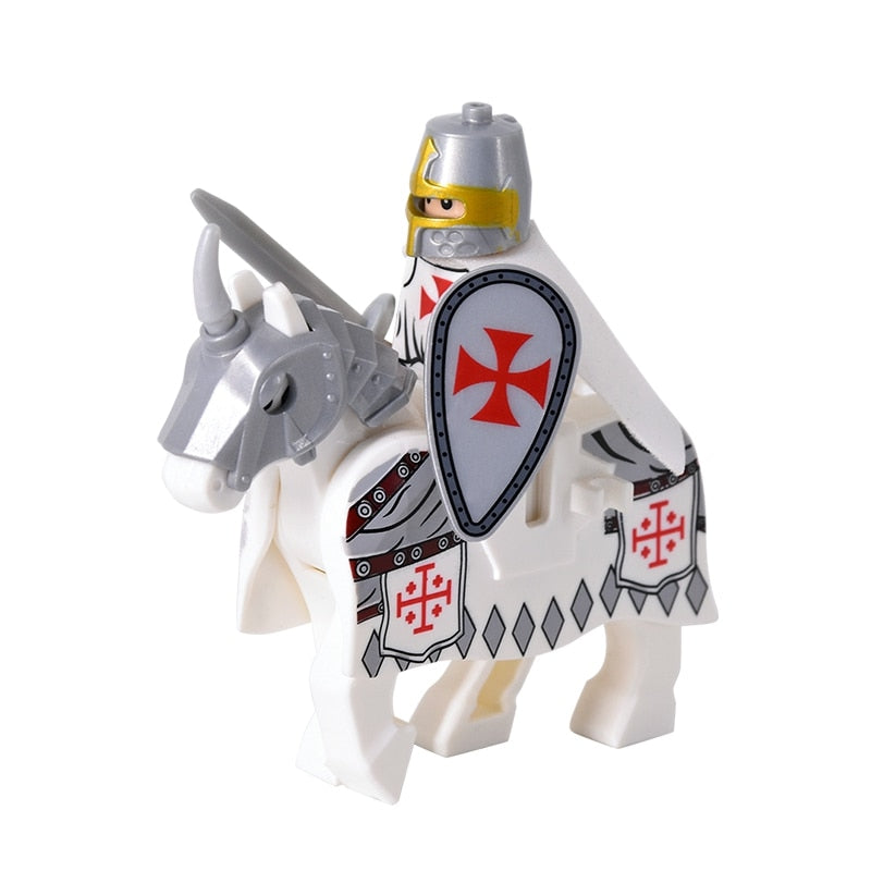 Medieval Figures Middle Ages Rome Warrior Golden Knight Horse Hawk Castle King Dragon Knights Building Blocks BricksToys gifts