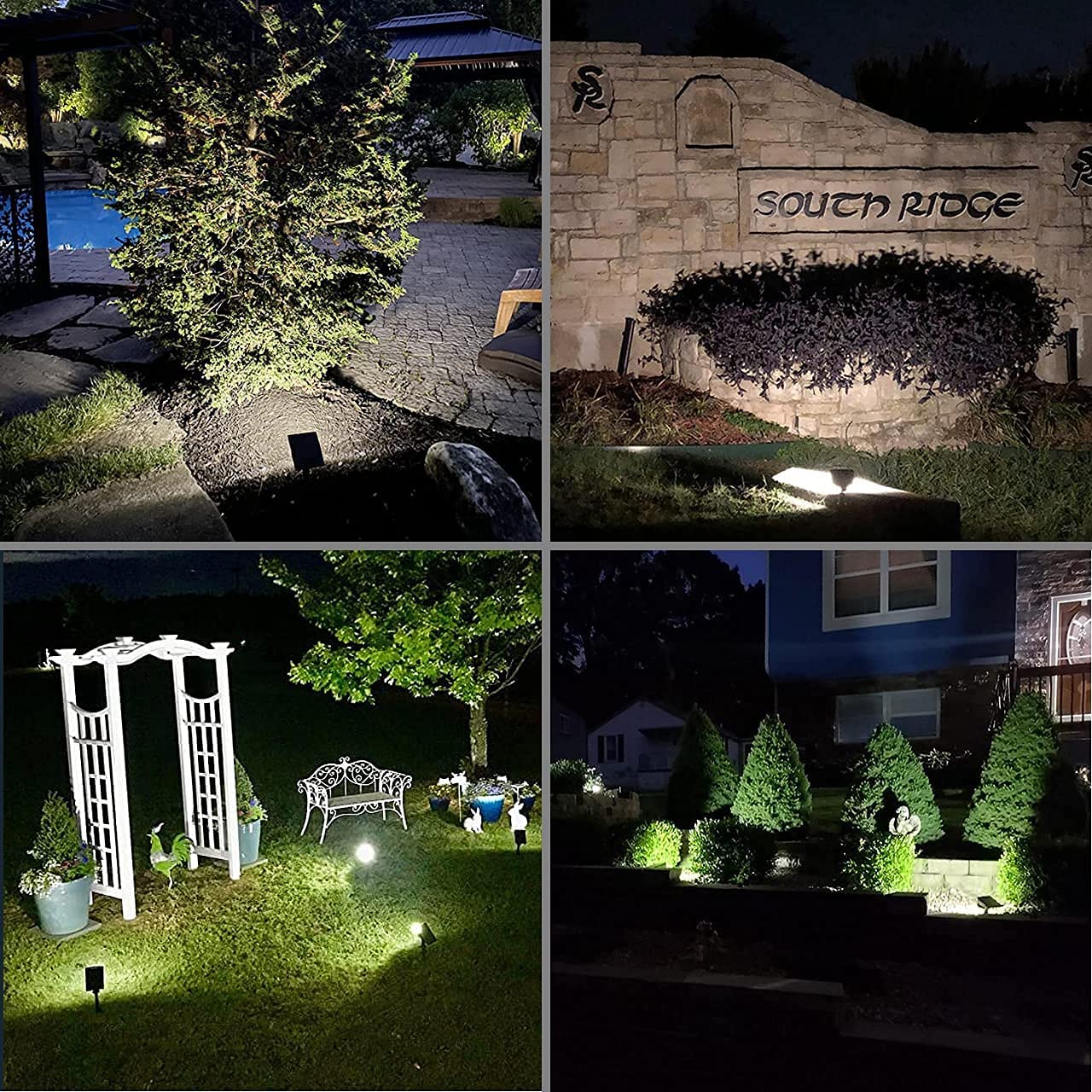 Solar Spot Lights 48 LED Solar Landscape RGB Lights 7 Lighting Modes P67 Waterproof For Pool Garden Yard Tree Driveway Patio