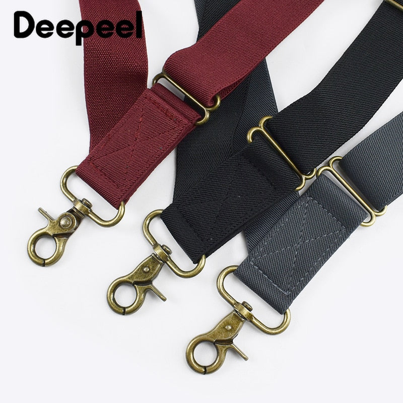 Deepeel 1pc 3.5X125cm Men&#39;s Suspender X-shaped Stretch Wide Braces Work Suspenders Hook Buckle 2 Clips Straps Male Jockstrap