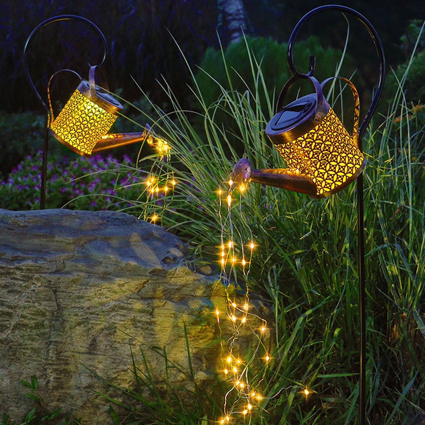 Solar led String Light Enchanted Watering Can Light Waterproof Garden Decor Metal Retro Lamp Outdoor Table Patio Lawn Yard Art
