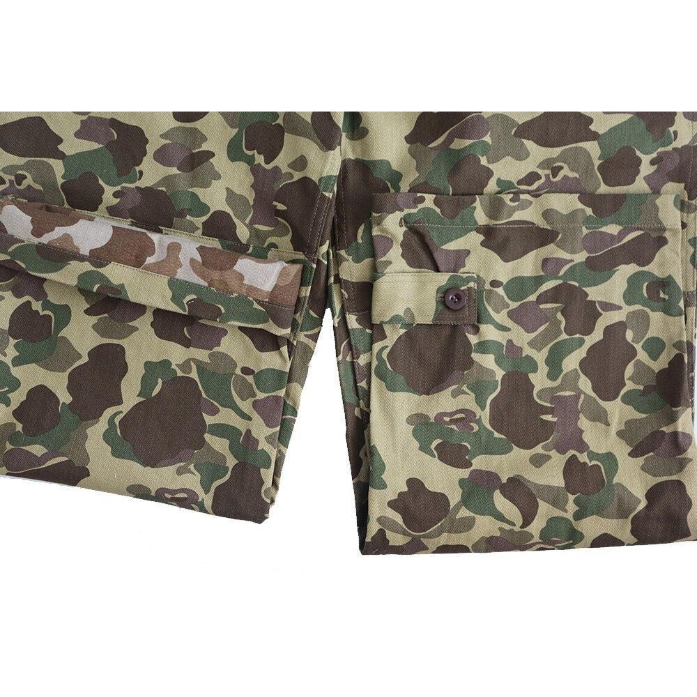 US Two-sided Pacific Camo Pants Duck Hunting Retro WW2 US Army HBT Cloth Military Uniform  High Quality