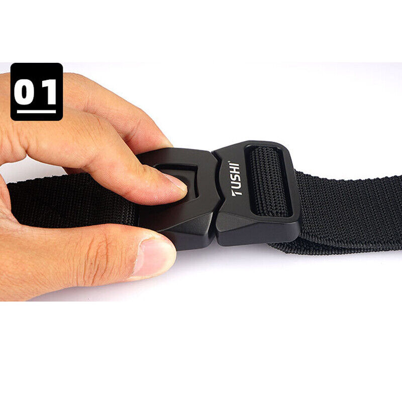 Men Jeans Belt Alloy Pluggable Buckle Quick Release Thick Nylon Tactical Belts Genuine Tactical Belt Military Belt Gun Belt