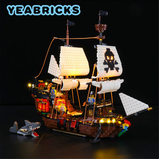 YEABRICKS LED Light Kit for 31109 Pirate Ship Building Blocks Set (NOT Include the Model) Toys for Children