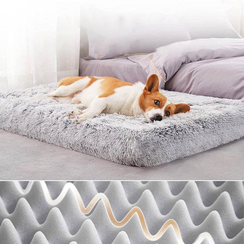 Plush Dog Bed Mat Cat Beds Removable for Cleaning Puppy Cushion Super Soft Claming Dog Beds Pet Bed for Small Medium Large Dogs