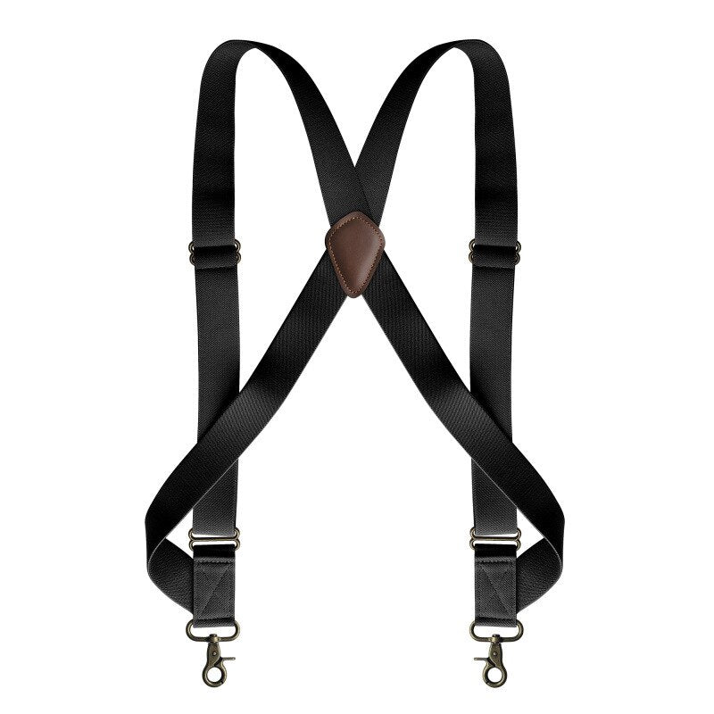Deepeel 1pc 3.5X125cm Men&#39;s Suspender X-shaped Stretch Wide Braces Work Suspenders Hook Buckle 2 Clips Straps Male Jockstrap