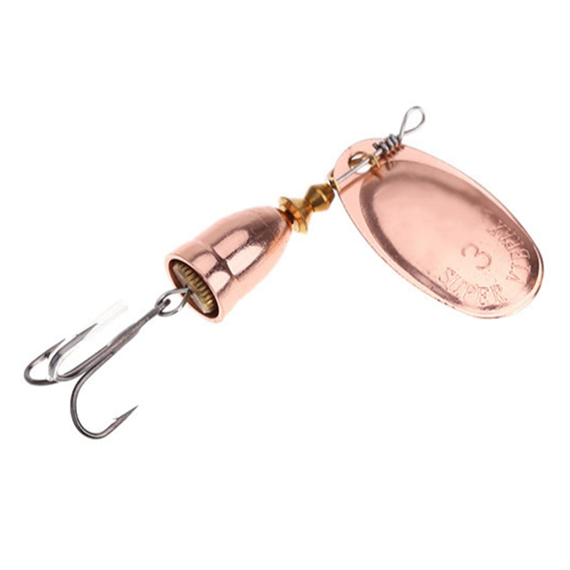 Blade Rotating Spinner Metal Lure Brass Hard Artificial Spoon Bait Copper Freshwater Creek Trout Fishing Tackle