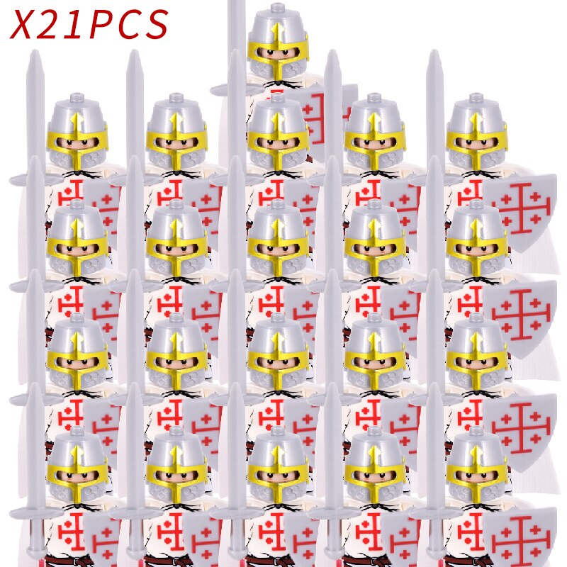 Medieval Figures Middle Ages Rome Warrior Golden Knight Hawk Castle king knights Building Block Dragon knight Toys For Children