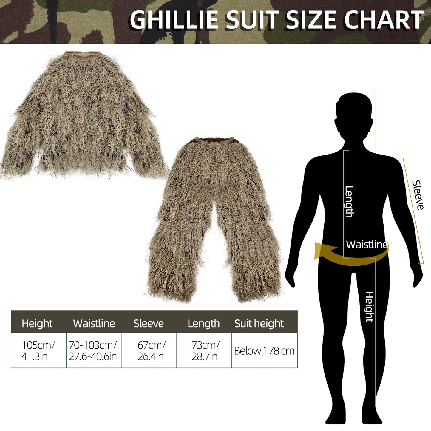 3D Withered Grass Ghillie Suits Sniper Military Tactical Camouflage Clothing Hunting Suits Army Airsoft Hunting Clothes Set Kits
