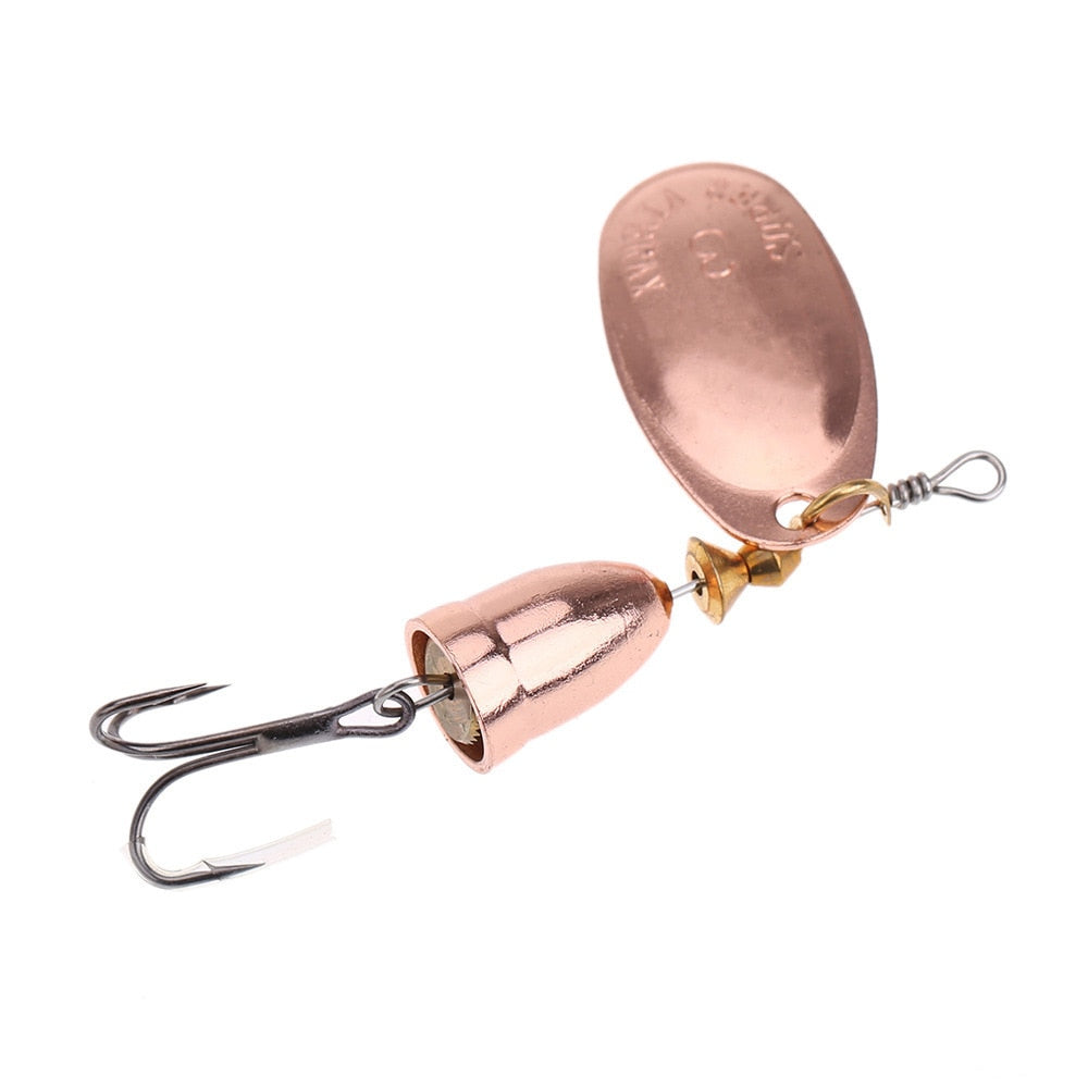 Blade Rotating Spinner Metal Lure Brass Hard Artificial Spoon Bait Copper Freshwater Creek Trout Fishing Tackle