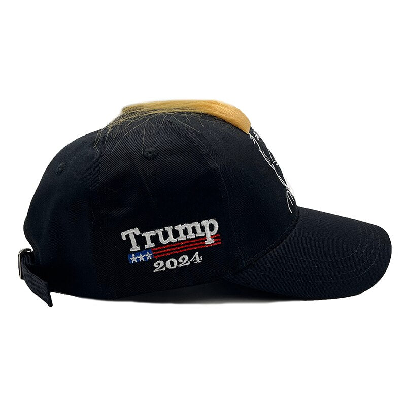 Donald Trump image wig 2024 campaign Cap Camouflage USA Flag Baseball Caps Snapback President Hat  embroidery quality Dad hat