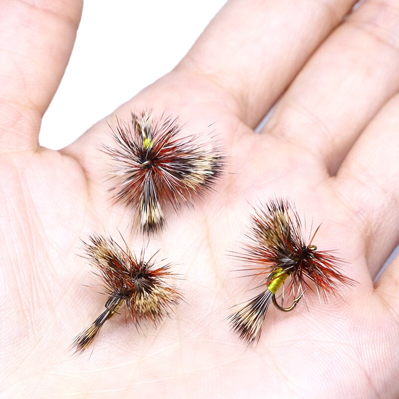 Royal Sissi 4pcs pack 2styles assorted 12#14# artificial yellow humpy gadfly insect lure fly surface water trout fishing flies