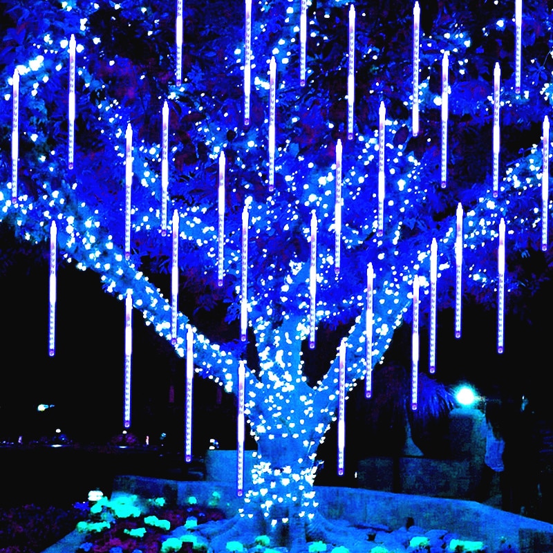 8 Tubes 30/50cm Led Meteor Shower Solar Led String Lights Outdoor Fairy Garland Christmas Tree Decor Garden Patio Street Lights