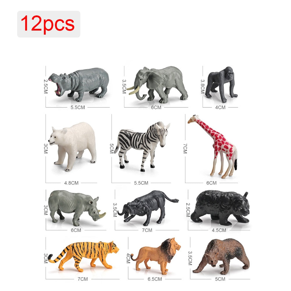 12pcs Realistic Animal Figurines Simulated Poultry Action Figure Farm Dog Duck Cock Models Education Toys for Children Kids Gift