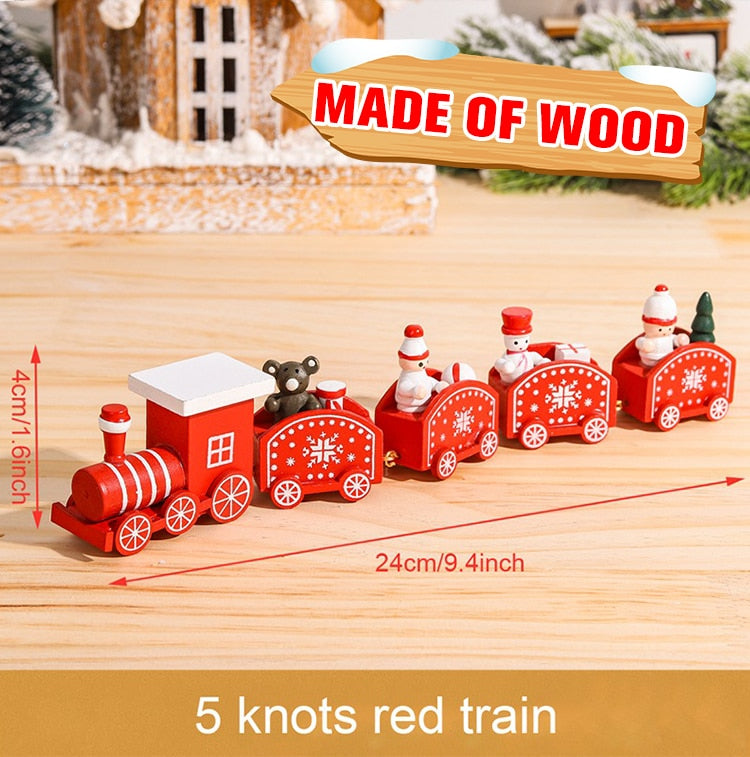 Wooden/Plastic Train Merry Christmas Ornament Christmas Decorations For Home 2022 Xmas Gifts Noel Natal Navidad New Year 2023