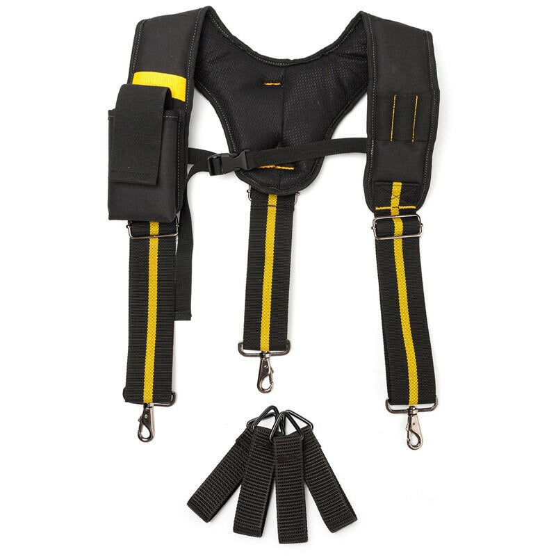 Black Suspenders For Men Y /H Type Tooling Suspender Can Hang Tool Bag Reducing Weight Strap Heavy Work Tool Belt Suspenders