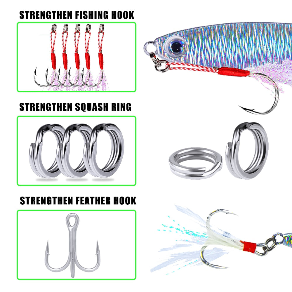 Metal Jig Fishing Lure Bass Fishing Jigs Weights 7-30g Holographic Trolling Saltwater Lures Isca Artificial Fish Tackle Pike