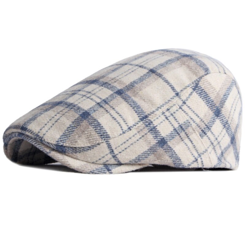 HT1329 2019 Autumn Winter Men Cap Hats Berets British Western Style Wool Advanced Flat Ivy Cap Classic Vintage Striped Beret Cap