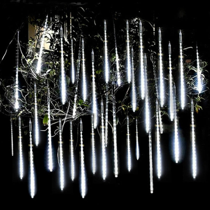 8 Tubes 30/50cm Led Meteor Shower Solar Led String Lights Outdoor Fairy Garland Christmas Tree Decor Garden Patio Street Lights