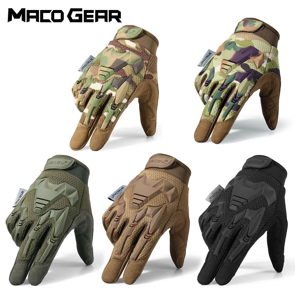 Multicam Tactical Glove Camo Army Military Combat Airsoft Bicycle Outdoor Hiking Shooting Paintball Hunting Full Finger Gloves