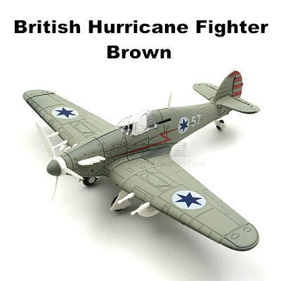 1/48 WWII German BF109 UK Hurricane Fighter 4D Assemble Fighter Military Airplane Model Arms Building Blocks Toys for Boys