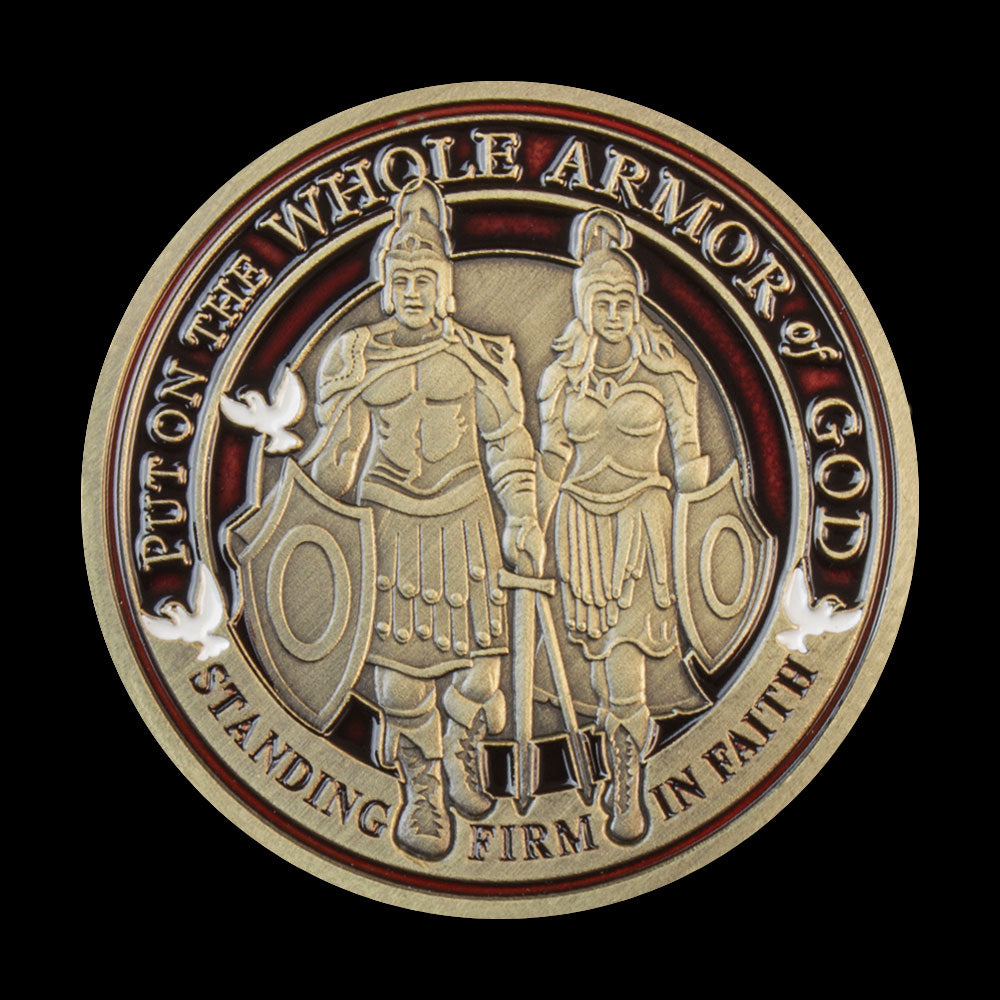 Put on The Whole Armor of God Bronze Plated Coins Souvenirs and Gifts Commemorative Coin Home Decorations Christian Coin