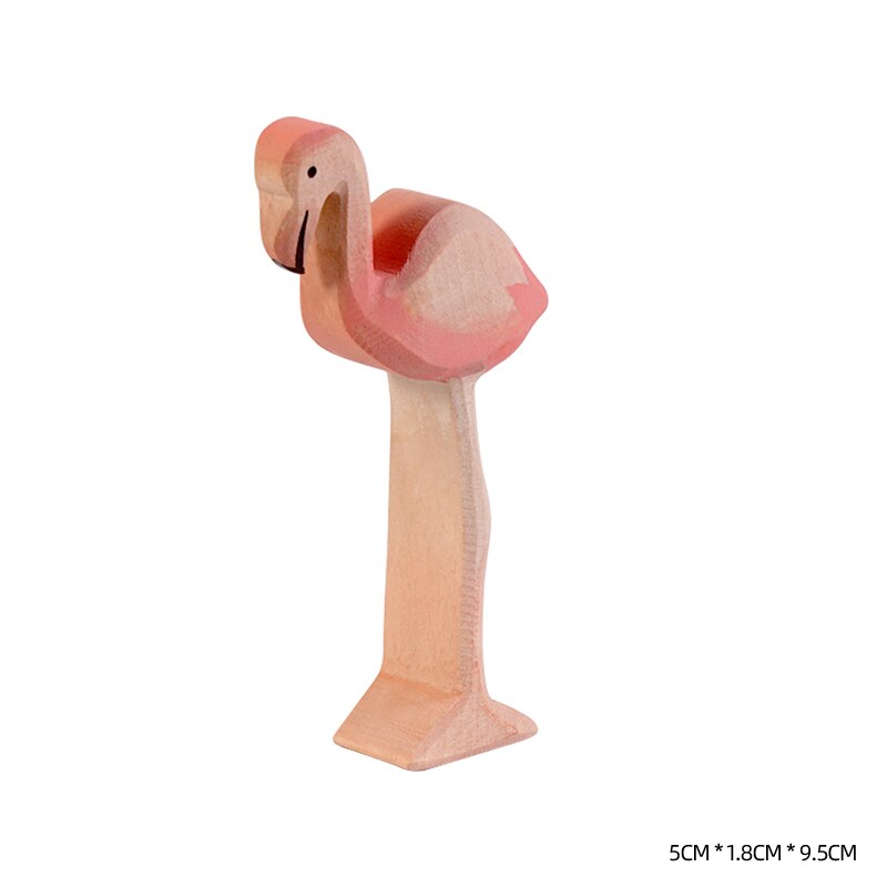 Wooden Bird Tree Peacock Ostrich Birds Figures Open Ended Toys Small World Play Wooden Stacking Toys for Children Collection