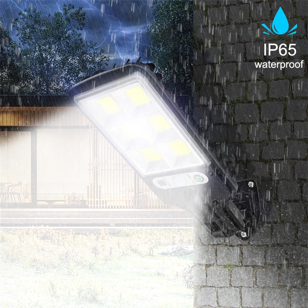 Outdoor Solar Street Light Waterproof Solar Lamp With 3 Light Mode Infrared Sensor Motion Sensor Security Lighting For Garden